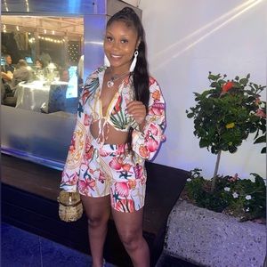 Missguided Tropical Chain Two Piece Set